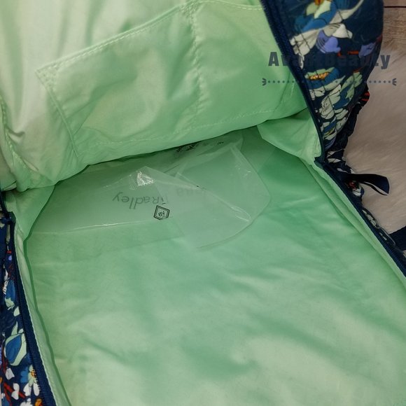 VERA BRADLEY Essential Large Backpack  Floral Blue Bursts Lunch Bunch Set New - Picture 6 of 16